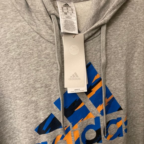 Adidas Mens Grey Hoodie Size Medium - Picture 2 of 4